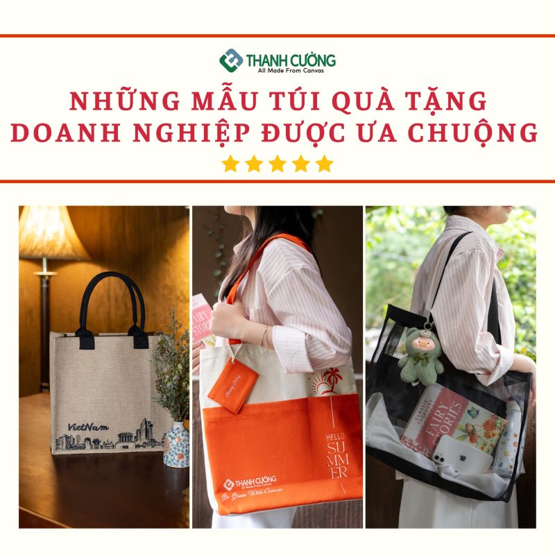 Khám phá các mẫu túi quà tặng doanh nghiệp dẫn đầu xu hướng, từ túi vải canvas bền vững đến túi vải đay giúp nâng tầm thương hiệu.